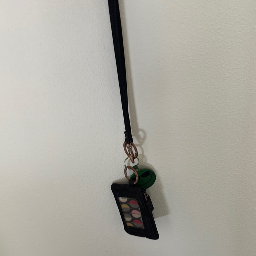 Black Lanyard with Card Holder and Keychain